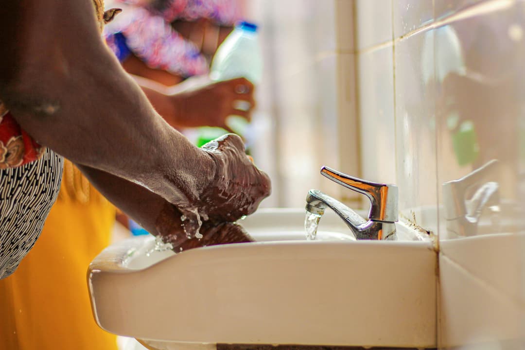 Solar-powered borehole providing clean water in rural Kenya